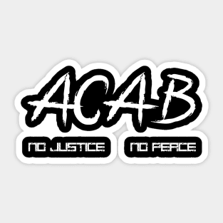 ACAB No Justice No Peace Sticker